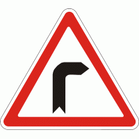 Дорожный знак 1.1 Опасный поворот на право 900 мм